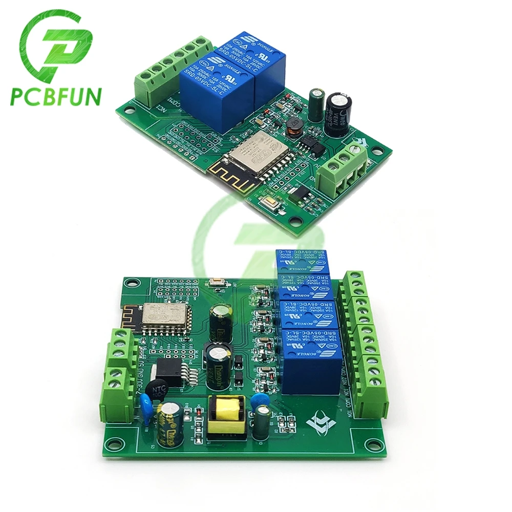 5V/12V ESP8266 2 4 Channel WIFI 2 4 Way Relay Module ESP-12F Development Board 4M BYTE FLASH for AC 90-250V DC7-30V Load Control