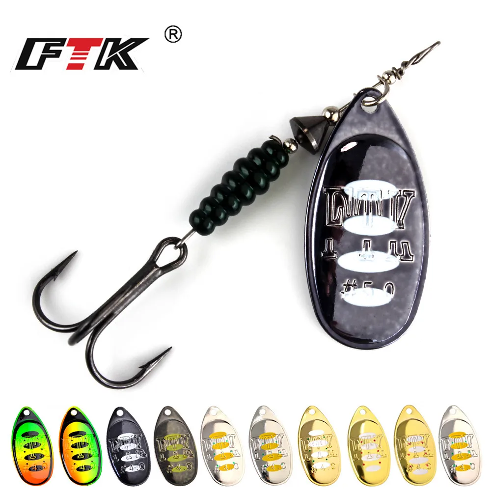 FTK Rotating Spinner Bait 8.4g12.5g14.7g with 35647-BR Treble Hooks Lure Fishing Wobblers Bass Pesca Tackle Hard Lure