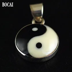 New Real S925 Silver Jewelry Personal Health Care Evil Spirit Amulet Yin and Tang Tai Chi Men and Women Good Luck Pendant