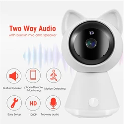 HQCAM 1080P kot pokojówka bezprzewodowa kamera ip P2P nadzoru bezpieczeństwa Night Vision IR bezpieczeństwo w domu Robot niania elektroniczna baby monitor