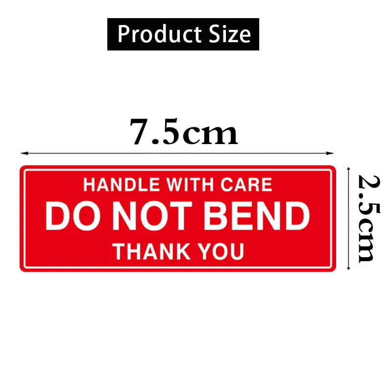 Fragile Shipping Mailing Handle With Care Stickers DO NOT BEND THANK YOU Red Warning Sticker 7.5x2.5cm