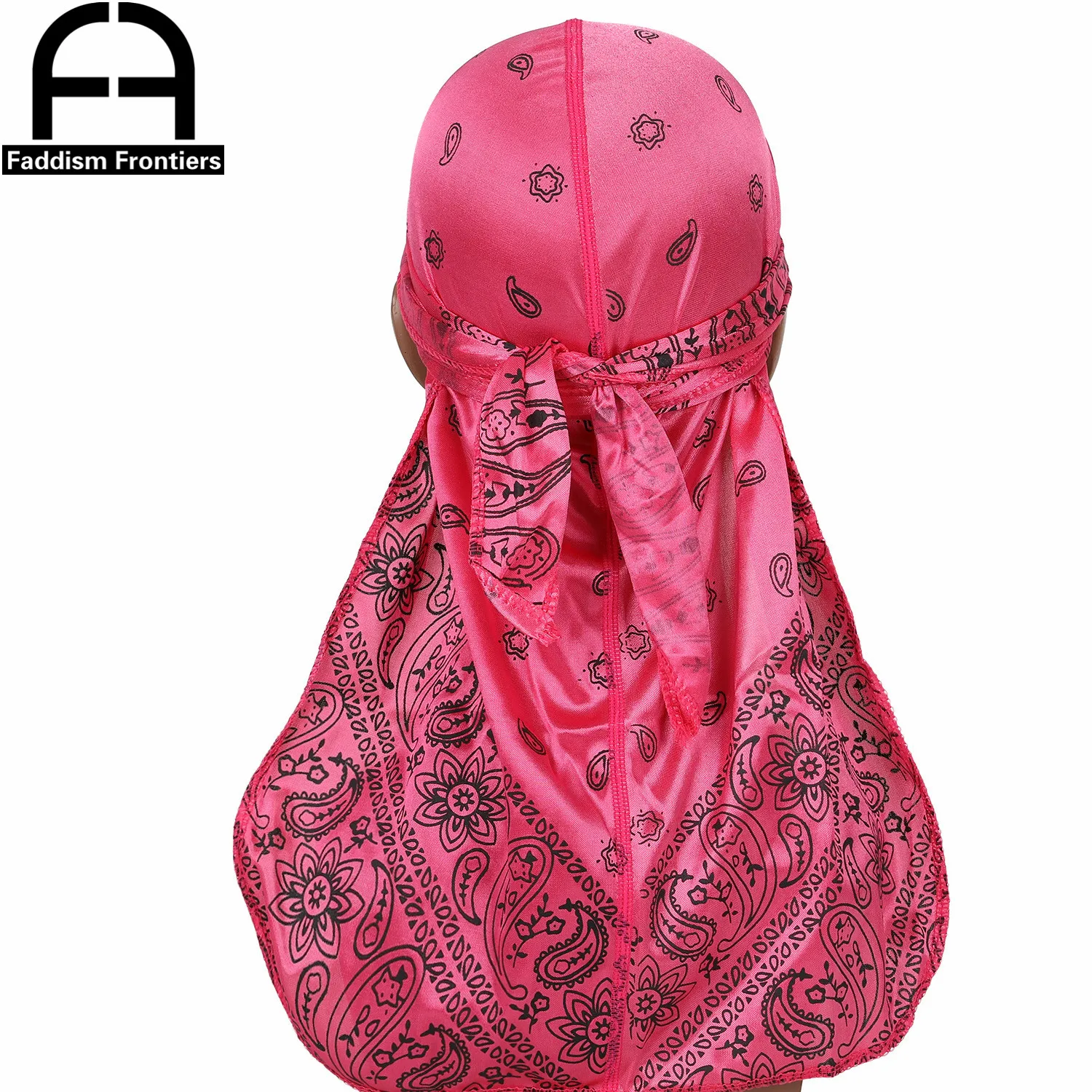 Premium Herren Seide Durag Paisley Design Druck Seidige Durags Lange Träger Kopfbedeckung Kopftuch Wellenkappe Headwrap Durags – Detail 8