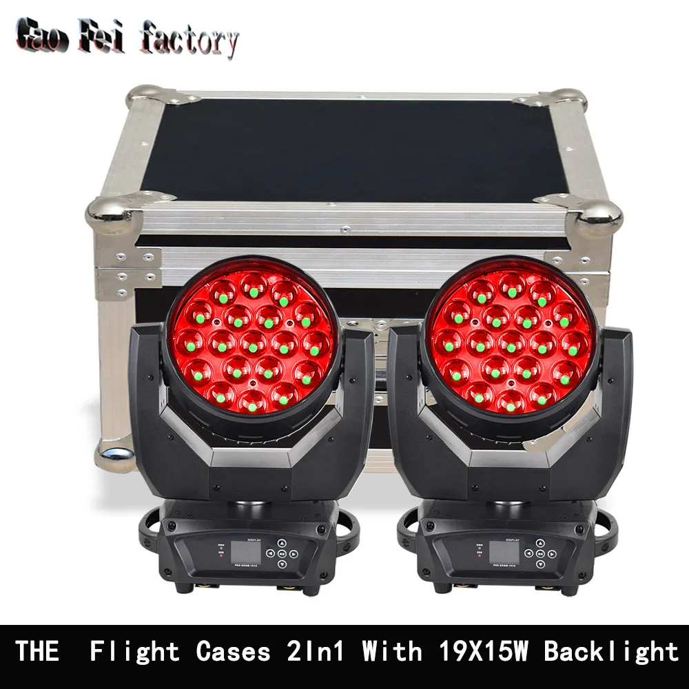 

Availability Of The Flight Cases 2In1 With 19X15W RGBW Led Zoom Lyre Wash Moving Head Backlights For DJ Disco Party Wedding