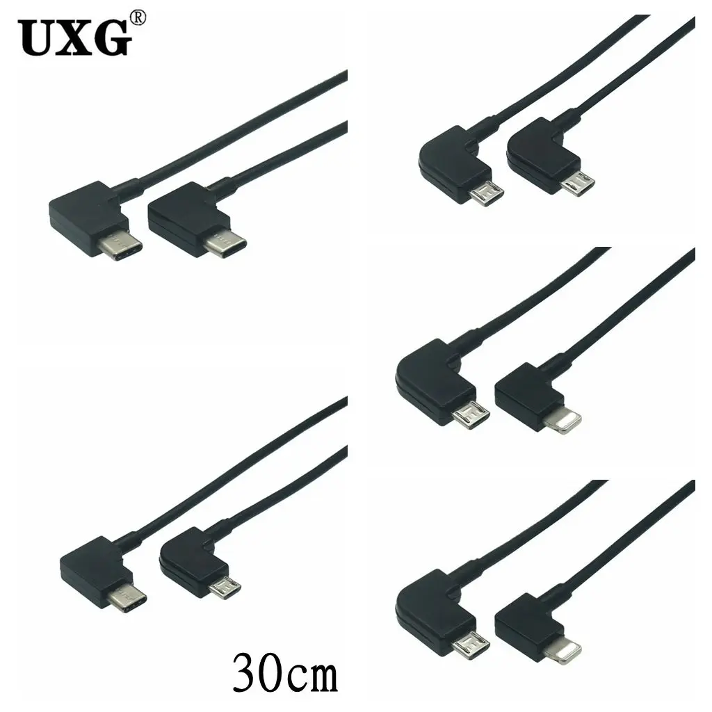 90 درجة زاوية نوع C USB-C إلى مايكرو USB Type-c 8PIN مزامنة تهمة OTG شاحن كابل الحبل محول للهاتف هواوي سامسونج سلك