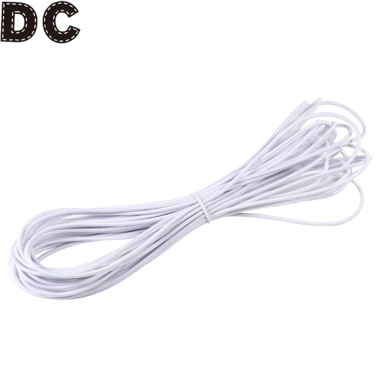 5/10/15Yard Round Elastic Rope White/Black Strong Elastic Bungee Rope Shock Cord Tie Down DIY Jewelry Making Mask Extender Rope