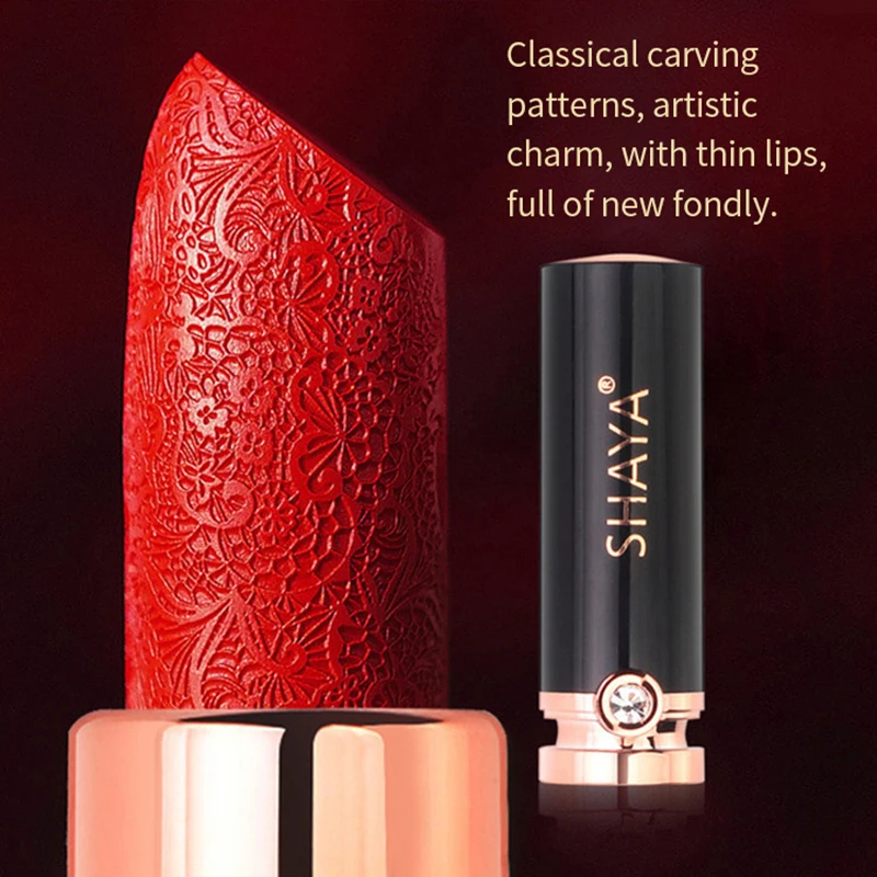 Rosemary Velvet Matte Lipstick Carved Lip Stick Tint Cream Pigment Long Lasting Silky Texture For Lips Women’s Cosmetics