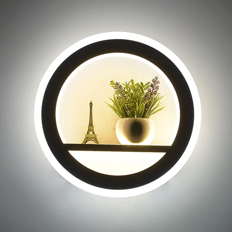 Hot selling led wall lamp indoor black and white wall lamp simple art mural indoor home decoration modern bedside wall lamp