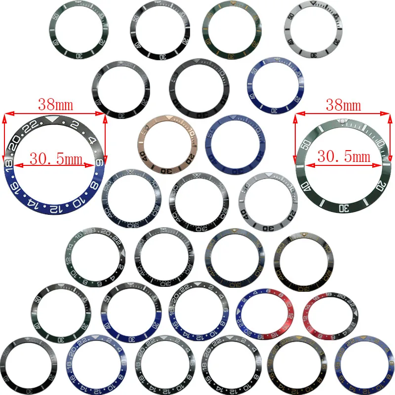 38 40mmセラミックベゼルgmtとダイビング時計40ミリメートルメンズウォッチ腕時計用交換アクセサリー腕時計フェイス時計ベゼルインサート