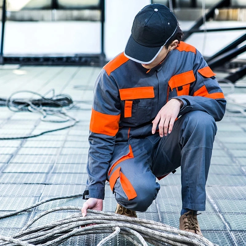 Uniforme de travail pour hommes, veste et pantalon trempés, vêtements de degré, vêtements de travail pour mécanicien, 100% coton