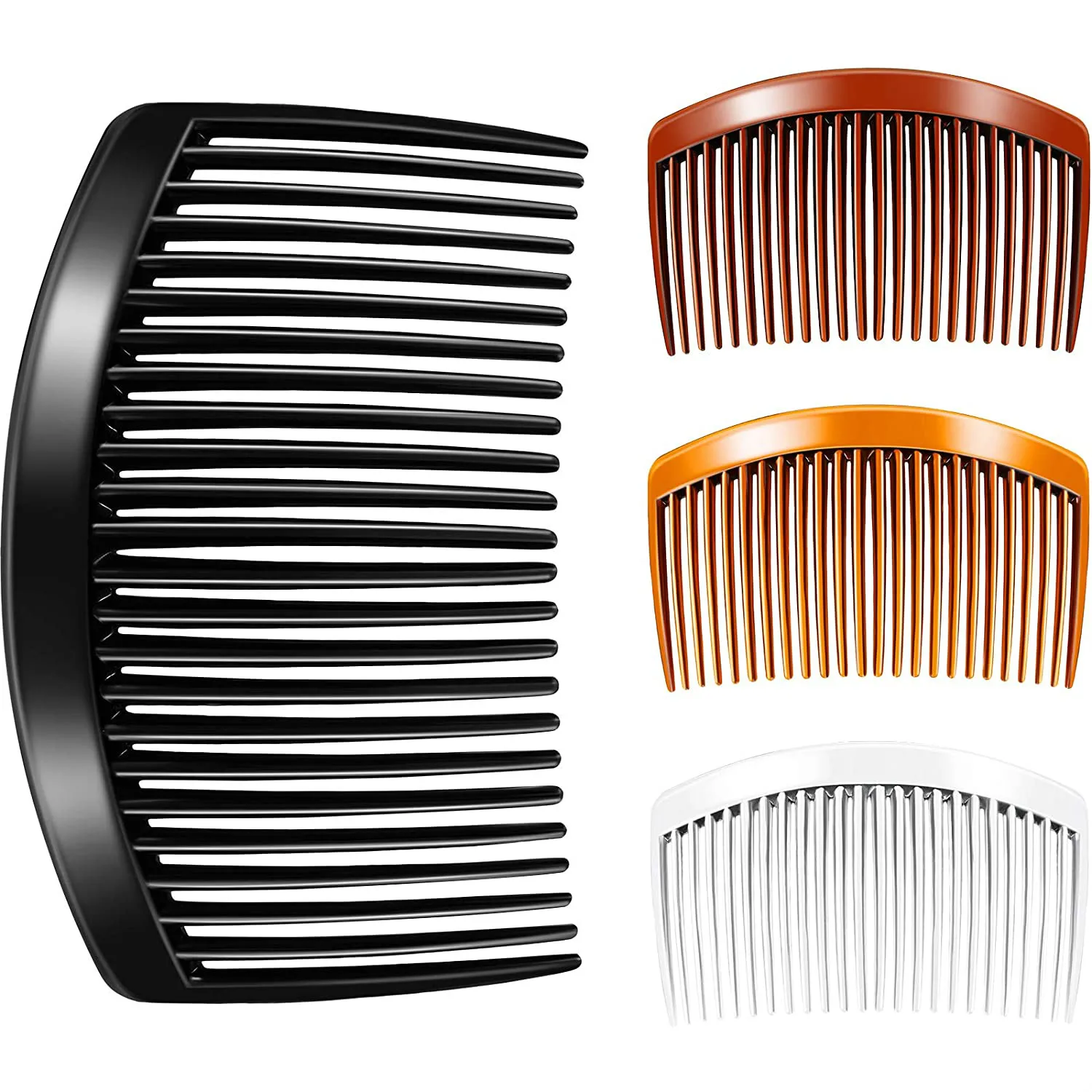 2pcs Hair Side Combs French Hair Comb Straight Teeth Hair Clip Comb Plastic Comb Bridal Wedding Veil Comb Hair Accessories