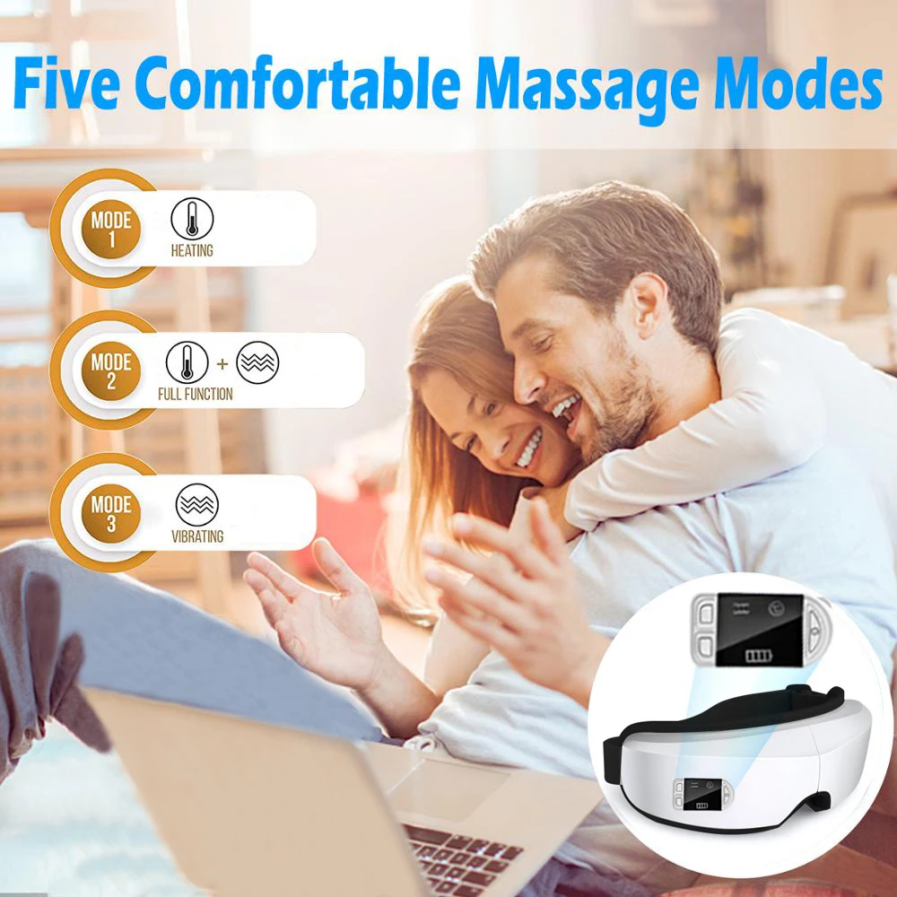 Smart 3D Eye Massager Vibration Eye Massage Glass Hot Compress Bluetooth Eye Care Instrument Eye Fatigue Glass Massager Dropship