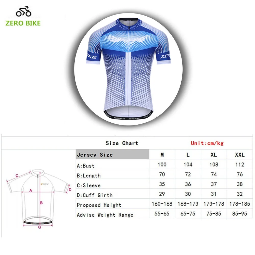 ZEROBIKE Hot Sales Summer Clothing Men's Outdoor Cycling Jerseys 100% Polyester Breathable Short Sleeve Full Zip