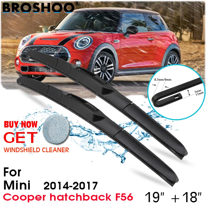 

Car Wiper Blade Front Window Windscreen Windshield Wiper Blades Auto Accessories For Mini Cooper hatchback F56 19"+18" 2014-2017