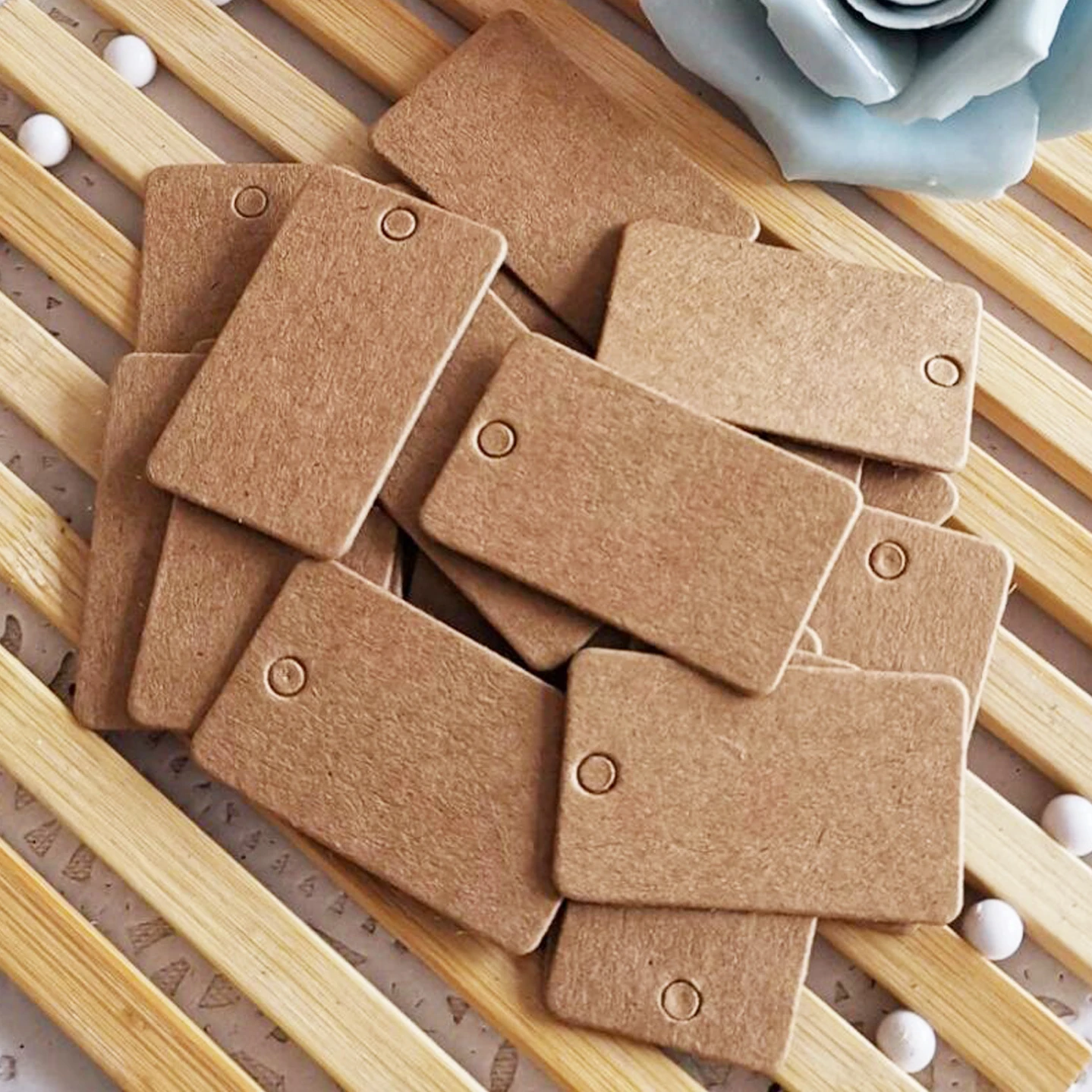 50pcs 2x3.3cm Labels Paper Card Tags Small Rectangular Kraft Cards Jewelry DIY Christmas Wedding Party Blank Hang Tag Gifts