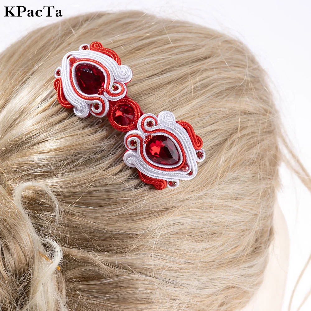 

KPacTa Soutache Handmade 2024 New Big crystal Acrylic Hair Claw Clips Makeup Hair Styling Barrettes for Women Hair Accessories