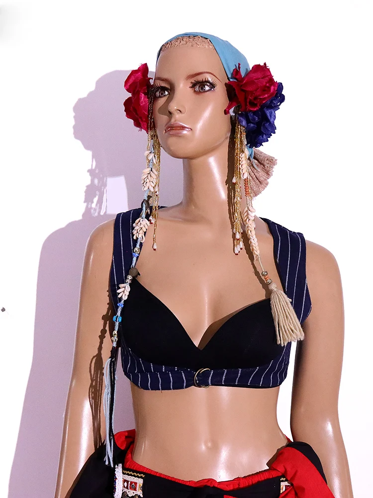 댄스 의상 벨리 연습 공연용 가슴 조끼 T9