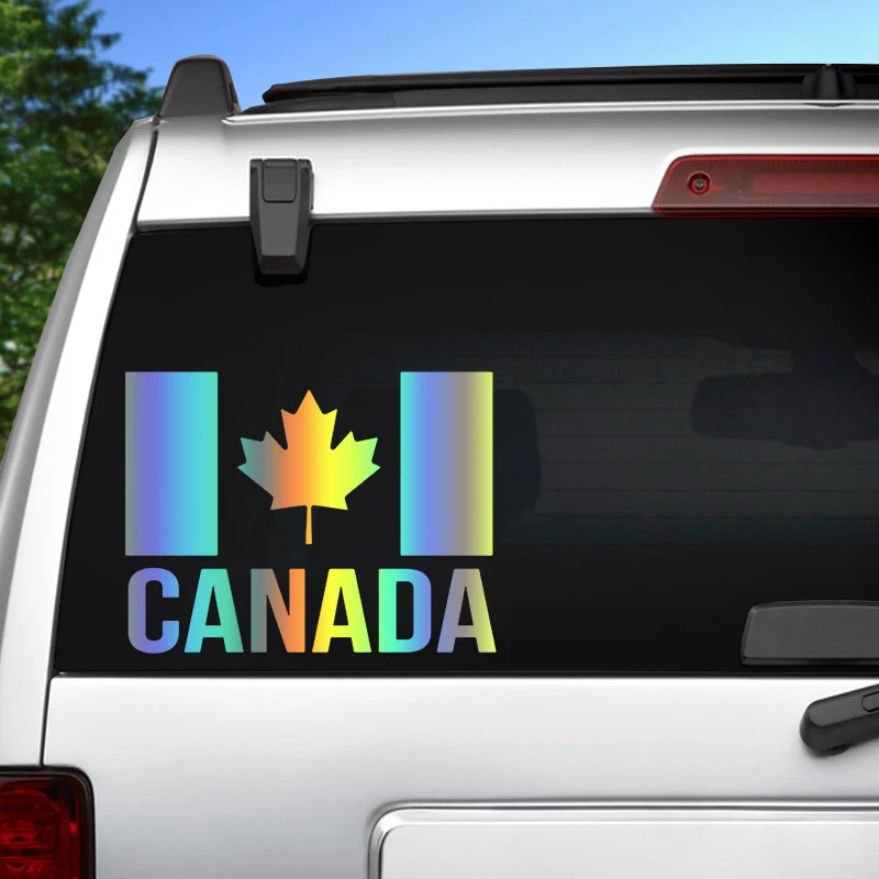 Calcomanía de vinilo troquelada con bandera de Canadá, pegatina impermeable para coche, decoración automática para carrocería, parachoques, ventana