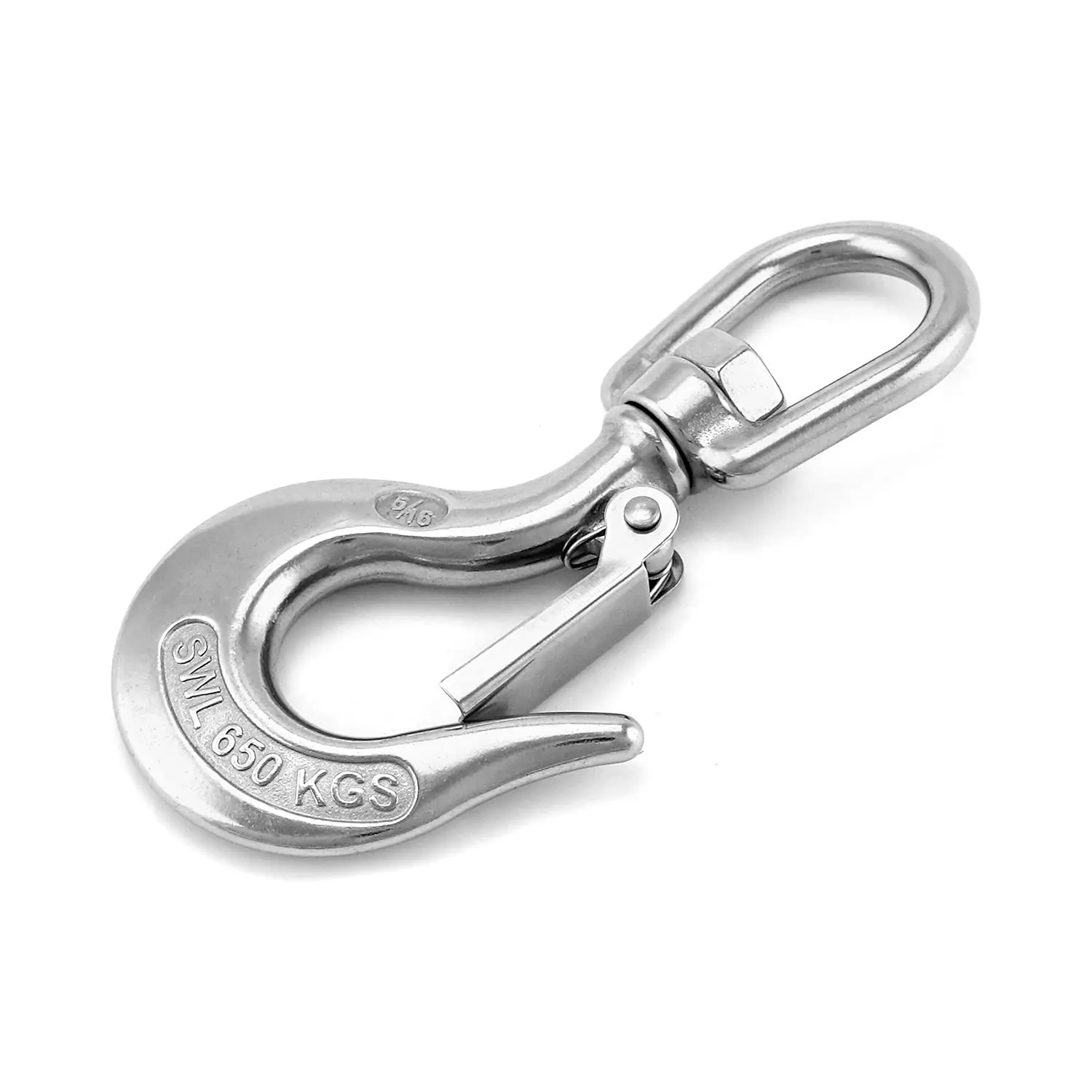 Вертлюжный подъемный крючок из нержавеющей стали поворотный кран Hook 304 с защелкой безопасности 1400lb