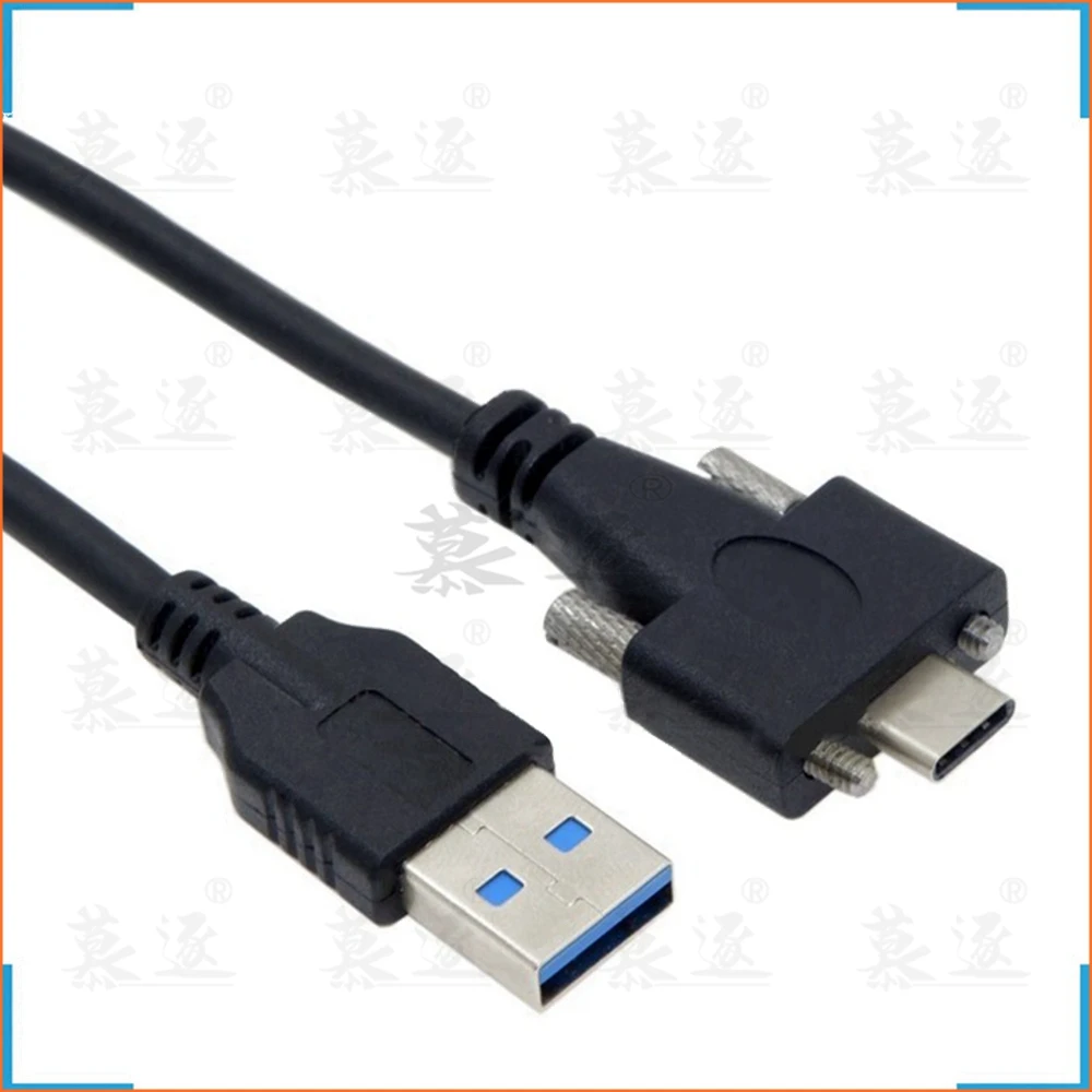4FT Standard USB3.0 USB 3.0 A male to USB 3.1 type c USB-c Type-C with Dual Screws Locking male Data Cable 1m Panel Mount