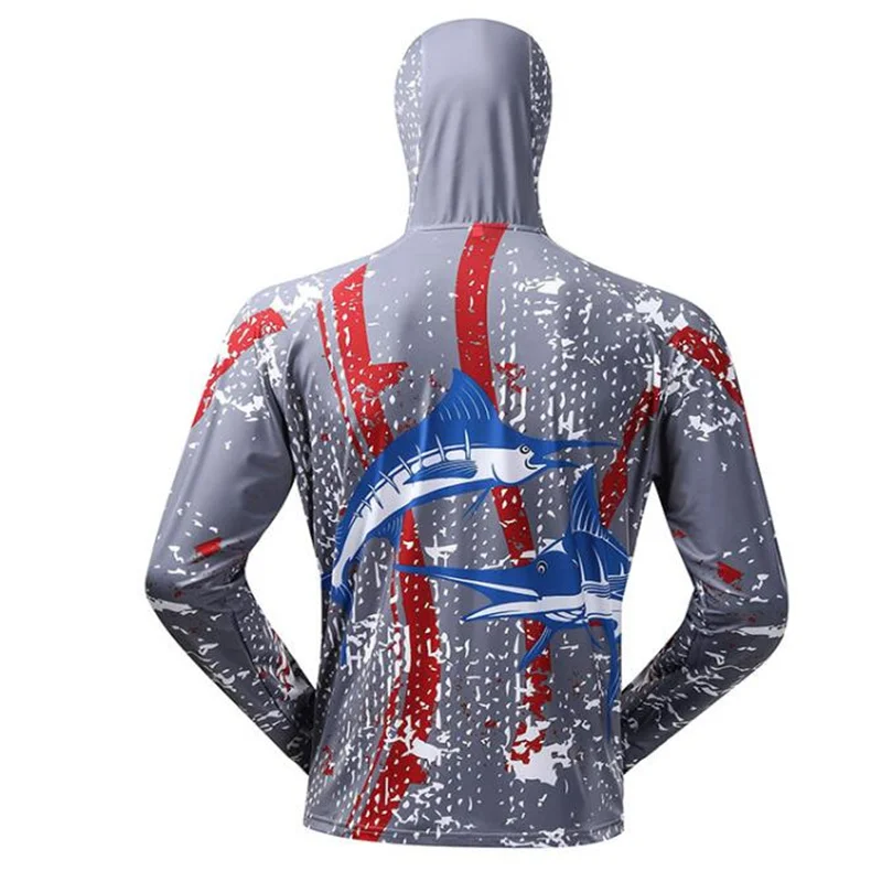 Professional Fishing Hoodie With Mask Anti-UV Sunscreen Sun Protection Clothes Fishing Shirt Breathable Quick Dry Fishing Jersey