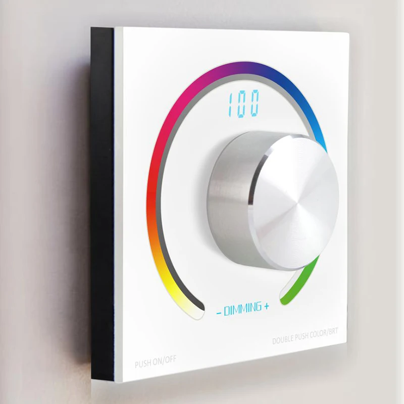 Imagem -06 - Bincolor Wall-mounted Switch Knob Rotary Dimmer Controller rf Controle Remoto sem Fio para Led Strip Única Cor Cct Rgb dc 12v24v