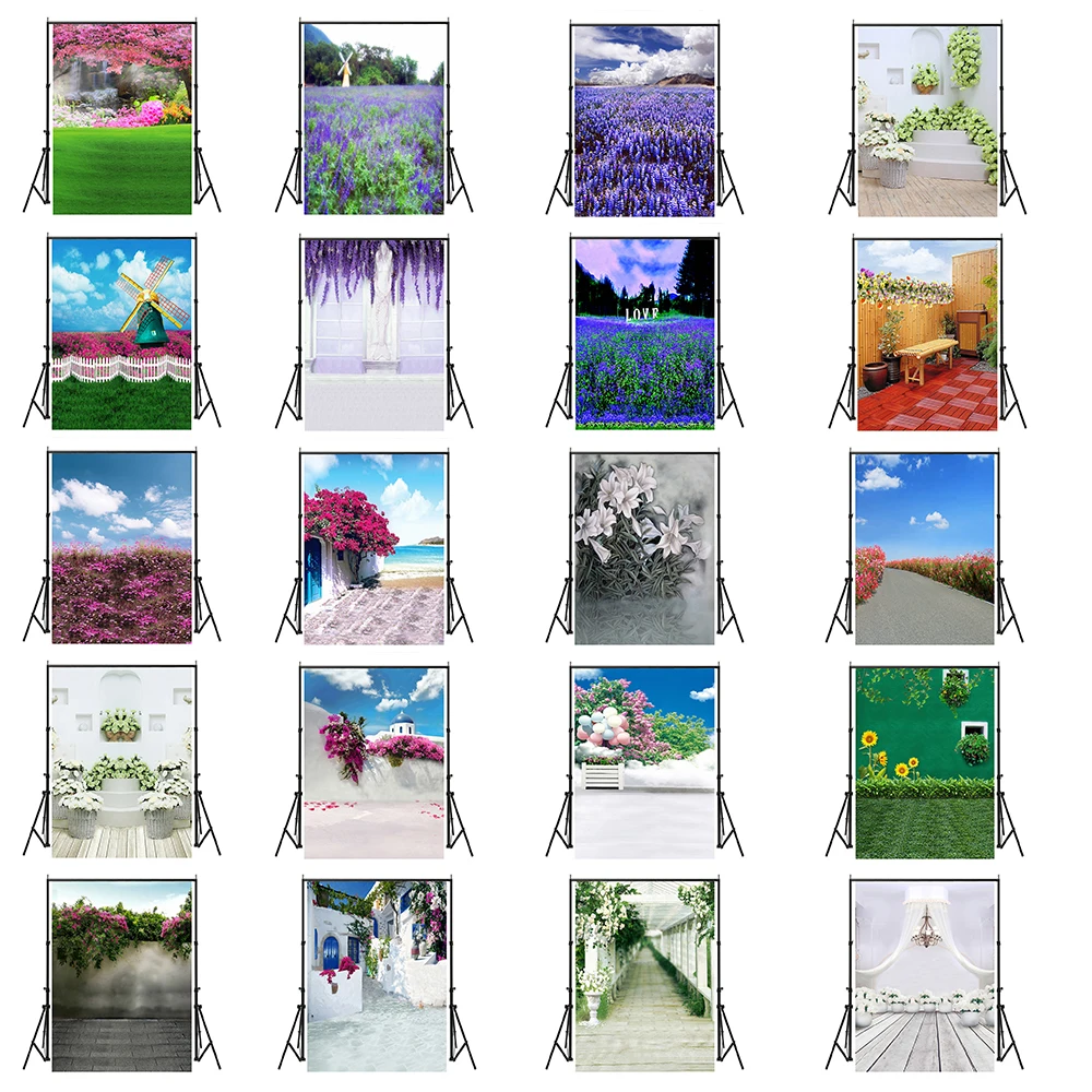 100*150cm Non-woven Photo Backgrounds Flowers Spring Scenery Photography Backdrops Grassland Photocall for Photo Studio