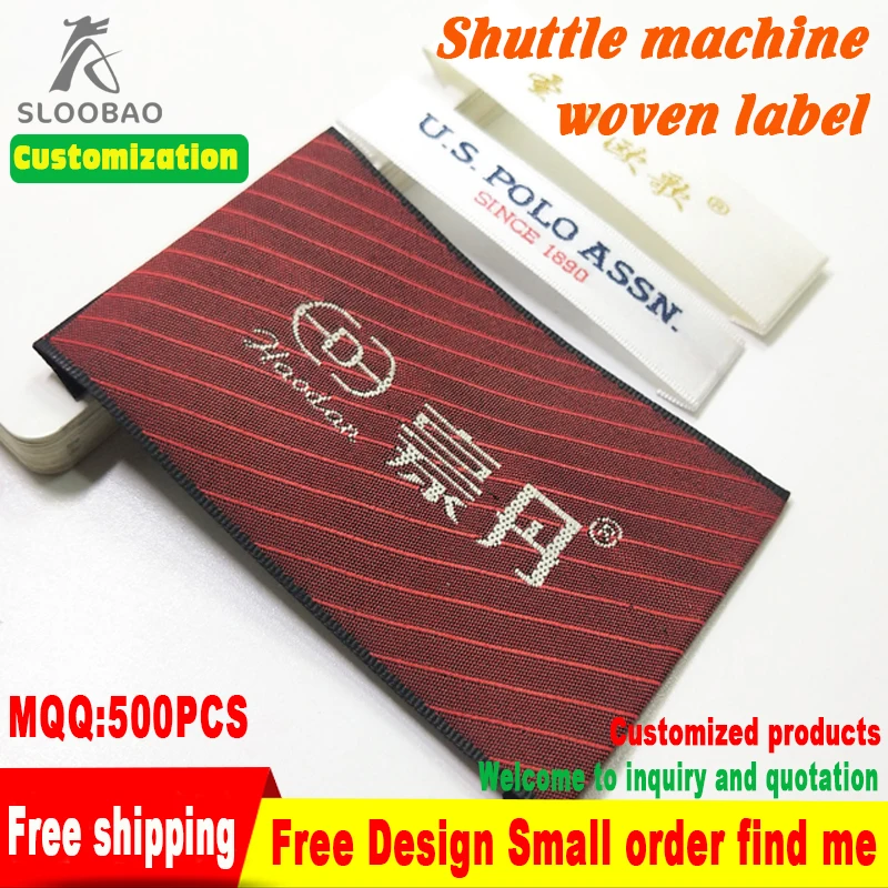 Free shipping Custom Woven Labels Washable Garment Labels With Custom Logo Cheap Clothing Labels Own Label  Clothing Tags