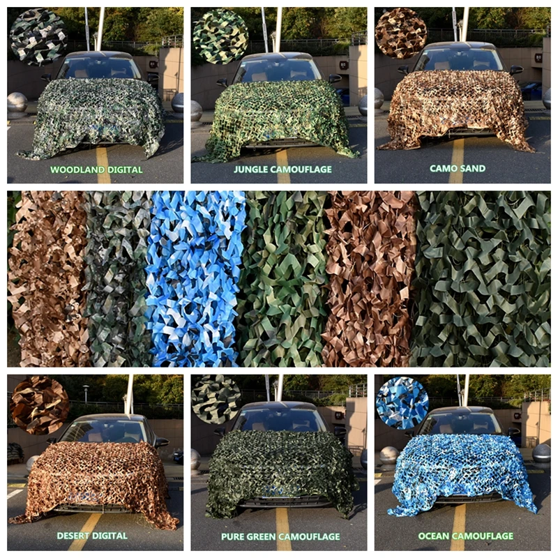 

1PC There Are Six Colors Military Camouflage Net Netting For Sports Tent Woodlands Leaves Camo Cover Outdoor Hunting Camping Car