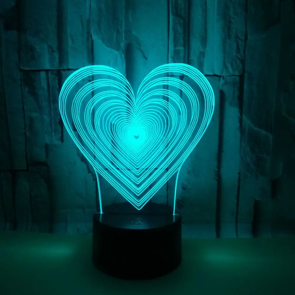 NEWEST 3D LED night light creative dining table bedside lamp romantic love light gift for wife and fiancee Valentine's day gift