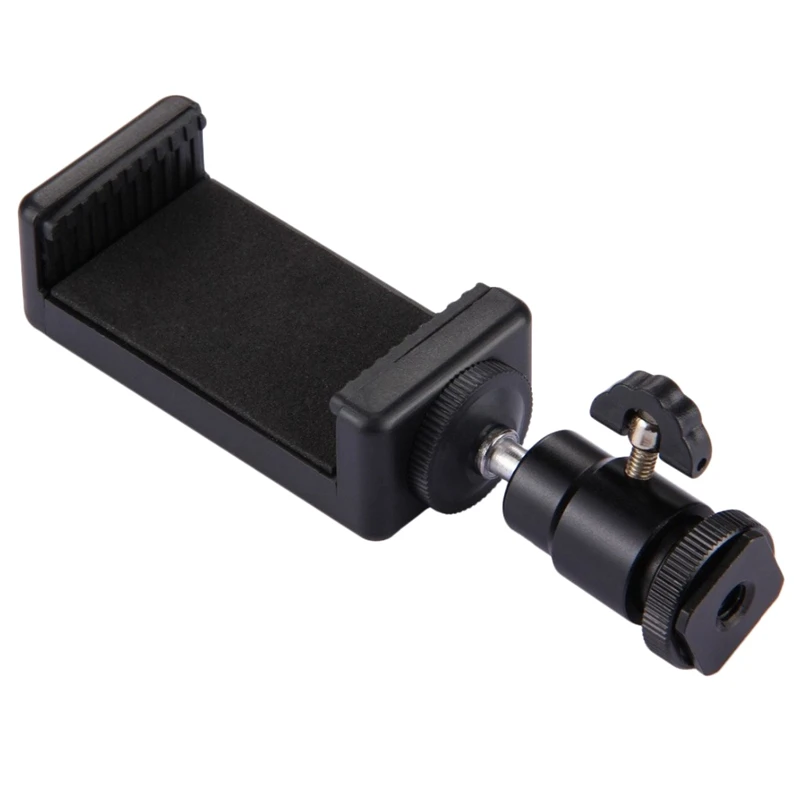 RISE-2 In 1 Mobile Phone Clip Holder 360 Ball Head Hot Shoe Adapter Mount Fit For Dslr Slr Camera