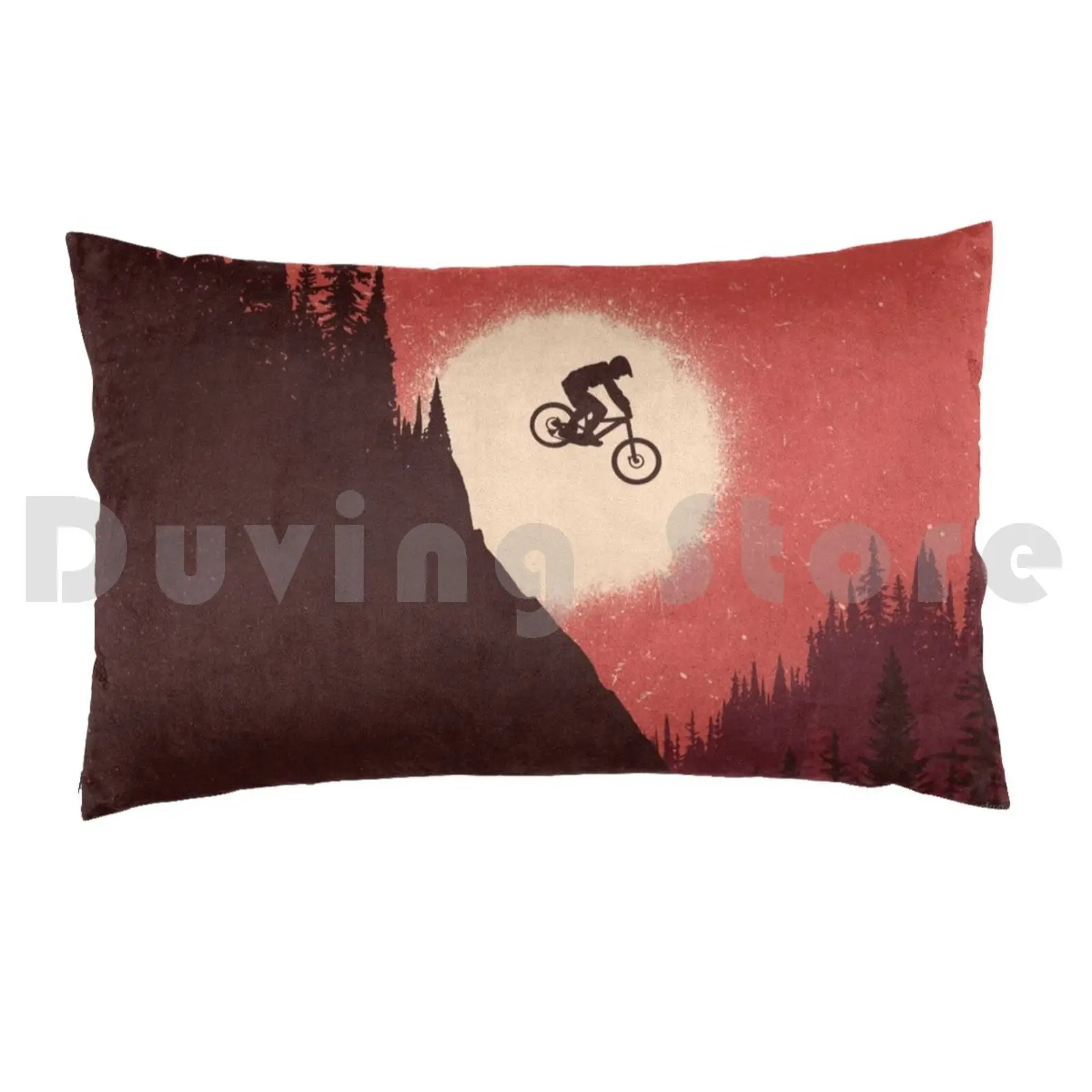 Mtb ColorsPillow case Bike Mtb Ride Bicycle Ride Or Die Mountain Cycling Biker Bmx Forest Red Freeride