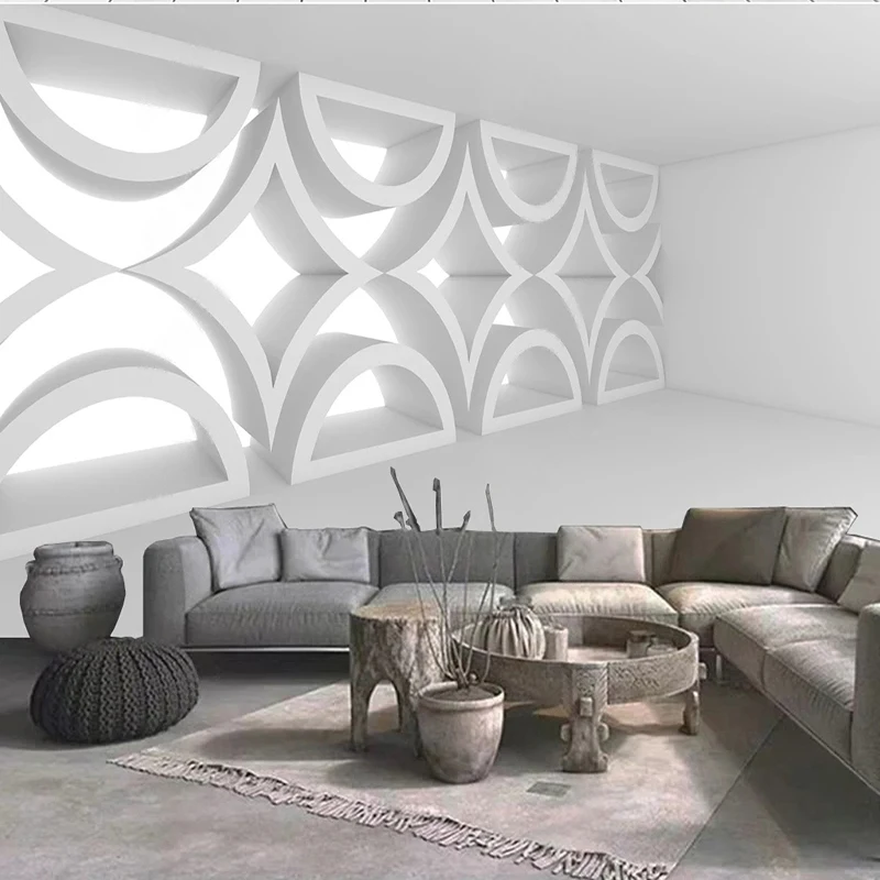 Custom Murals Wallpaper Alien 3d Modeling Three-dimensional Sense Wall Cloth Geometry Pattern Living Room Background Wall Cloth