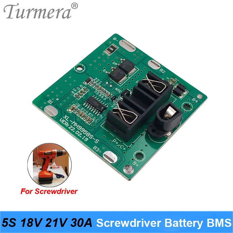 Turmera 5S bateria litowa 18V 21V 30A BMS z balansem dla wiertło do wkrętarki 20V 24V i odkurzacza