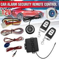 12V Car Alarm Remote Control Kit Car Keyless Entry Engine Start Alarm System Push Button Remote Starter Stop Auto