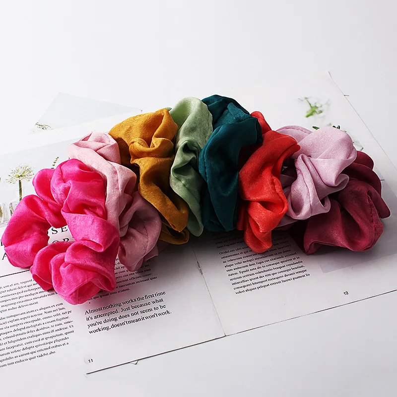 Summer Style Multicolor Women Korea Velvet Hair Scrunchie Elastic Hair Bands Solid Fashion Elastic Hair Bands Casual Hearwead