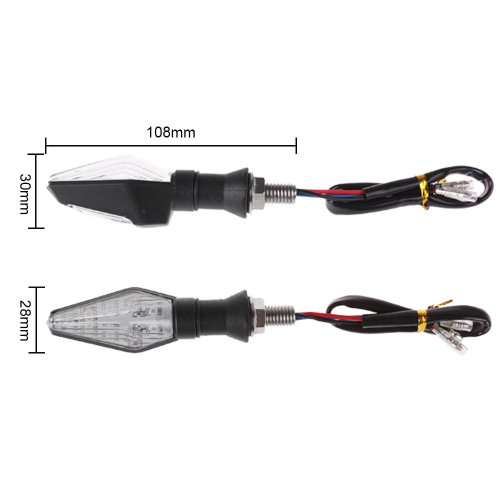 1 Pair Motorcycle LED Turn Signal Lights Indicator Motorbike Decorative Turn Signals Lamp Blinkers 12V For Pit Bike Cafe Racer