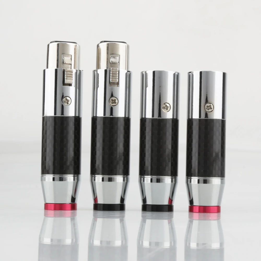 4 шт., высококачественные Аудиоразъемы XLR из углеродного волокна с родиевым покрытием