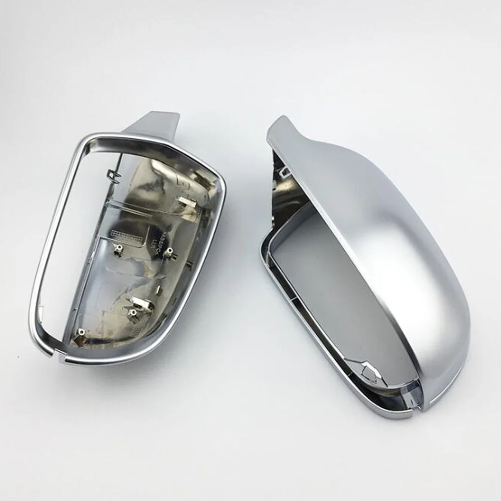 Car Mirror Cover For Audi A4 B8.5 A3 A5 S5 RS5 Matte Chrome Silver Rearview Mirror Cover Protection Cap Car Styling