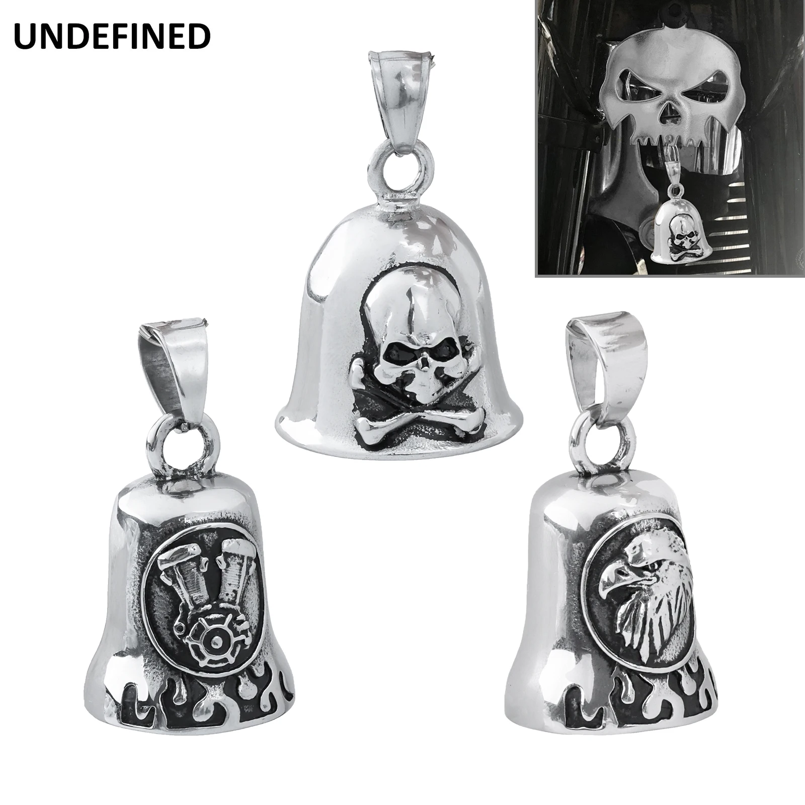 

Motorcycle Skull Eagle Bell Stainlesss Steel Cool Biker Guard Bell For Harley for Indian Chief Softail Fatboy Bobber Universal