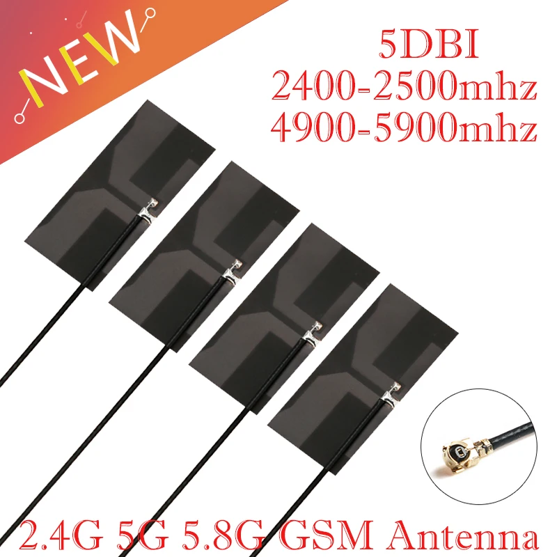 4Pcs 2.4G 5G 5.8G dual band antenna WiFi module built-in antenna high gain 5DBi omnidirecational IPEX/U.FL connector