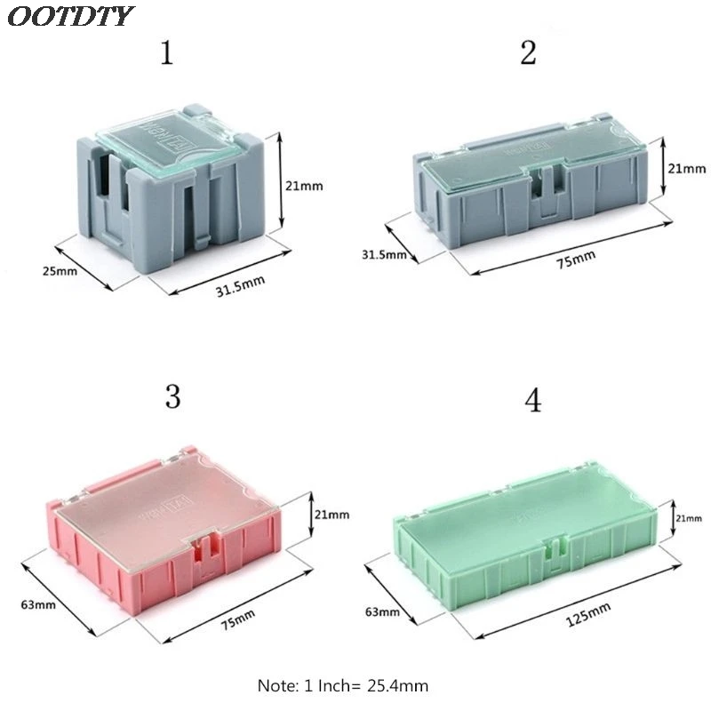 9 stks/set SMD Container SMT IC Elektronische Onderdelen Mini Opbergdoos Sieraden Case