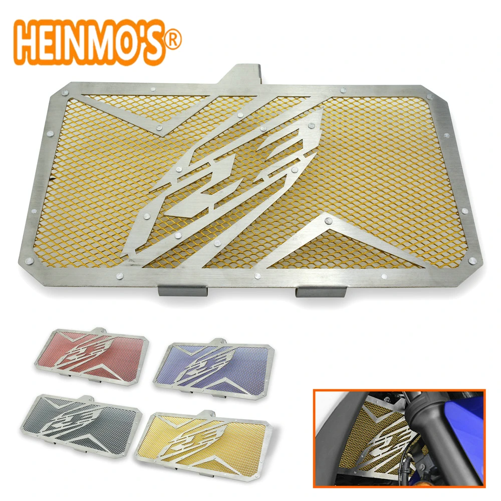 Para yamaha r3 radiador guarda capa grill radiadores de aço inoxidável moldura protetor para yamaha yzf r3 abs 2015 2016 2017 2018