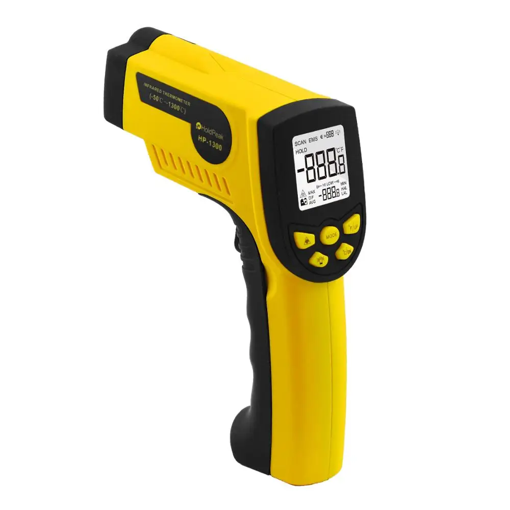 High Quality Infrared Thermometer HOLDPEAK HP-1300 IR Laser Infrared Digital Thermometer For Industrial   Range -50 ~1300 ℃