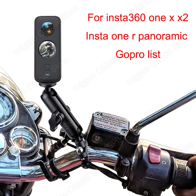 

Motorcycle Bike Camera Holder Handlebar Mirror Mount Bracket Metal Stand For GoPro11 OSMO action insta 360 one r x x2 Accessory