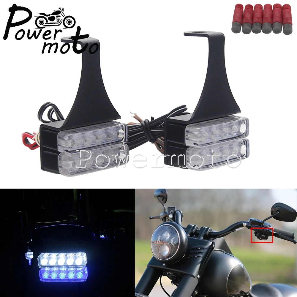 

For Yamaha Suzuki Kawasaki Cruiser Honda Motorcycle Mini 12V LED Turn Signal Light Indicators Brake Clutch Lever Blinker Flasher