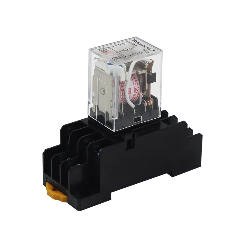 Electromagnetic Coil General DPDT Power Relay MY3NJ DPDT 11Pins HH53P DC12V 24V AC220V Miniature Relay & PYF08A Base VaneAims