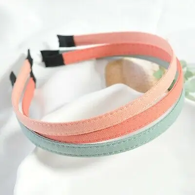 

5 Mixed Color Fabric Covered Metal Headband Alice Band 10mm Hair Accessories