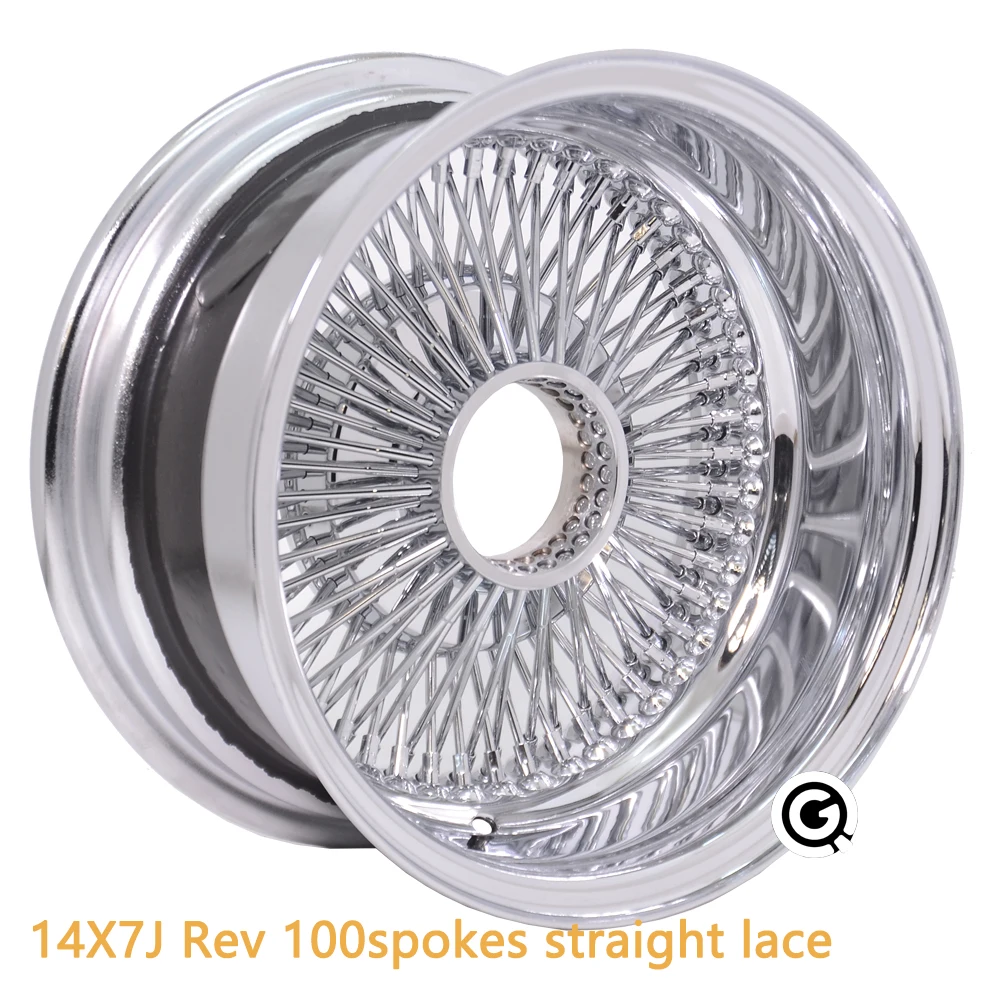 14inch Reverse Wire Wheel 100 Spoke lowrider air ride suspension vintage cars accessories