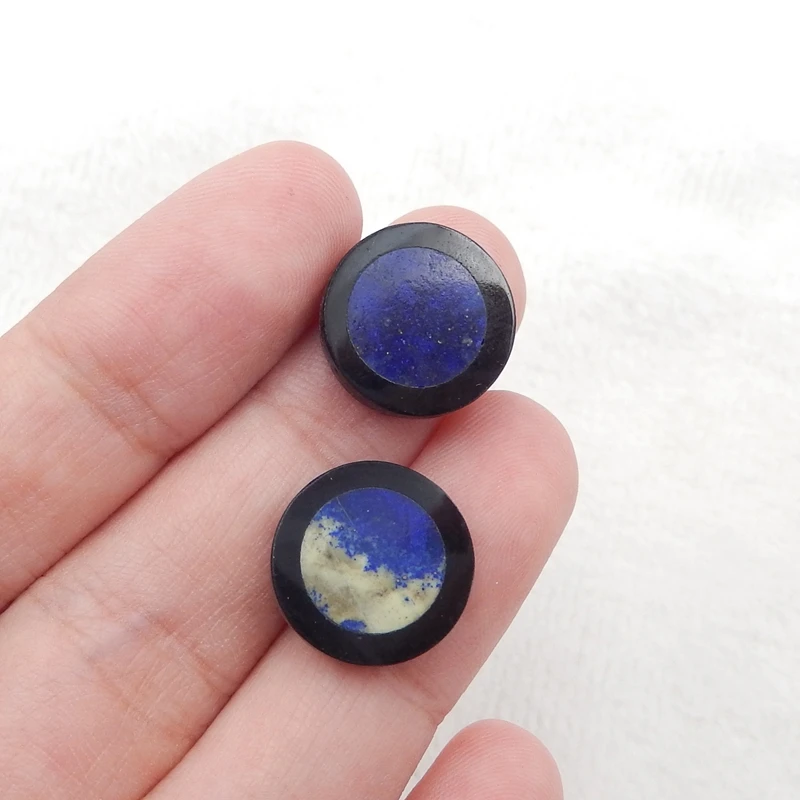 

Nonporous Lapis Lazuli and Obsidian Intarsia Earring Bead,,Fashion Earring Jewelry14x4mm2.8g