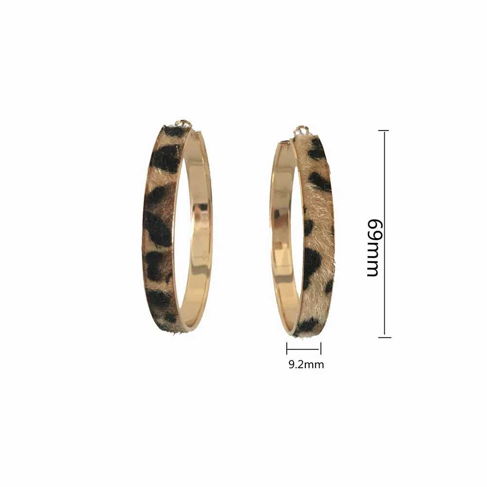 High Quality Personality Exaggerate Big Hoop Earrings Snake Leopard Zebra Skin Print Hoop Earrings for Women Special Party